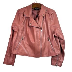 Eloquii Faux Leather Pink Moto Jacket NWT Size 22/24